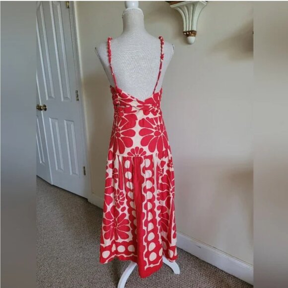 Farm Rio Palermo Red Sleeveless Linen Dress size S - Picture 6 of 11